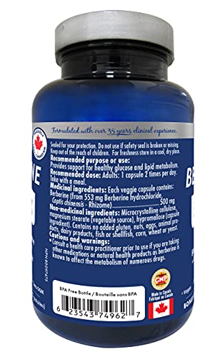 Naka Platinum Berberine, 500mg, Supports Blood Sugar Metabolism - Cardiovascular Health, Made in Canada (90 Count (Pack of 1))