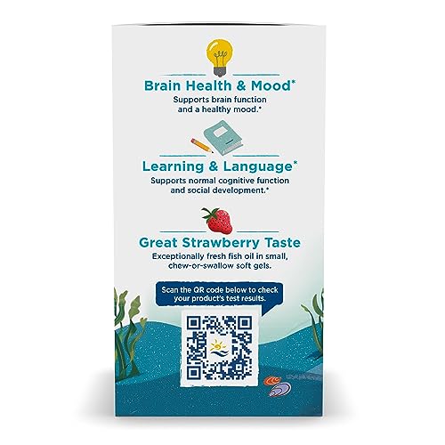 Pre-Order | Arrives in 5–10 Days – Nordic Naturals Ultimate Omega Jr., Strawberry - 120 Mini Soft Gels - 680 Total Omega-3s with EPA & DHA - Brain Health, Mood, Learning - Non-GMO - 60 Servings