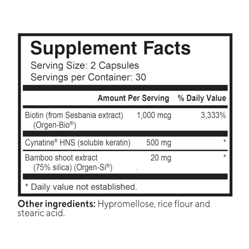 NatureCity True-HNS Hair Nails and Skin Cynatine Keratin and Plant Based Biotin Vitamin Supplement | Fuller and Stronger Hair and Nails | Non GMO | 60 Veggie Capsules