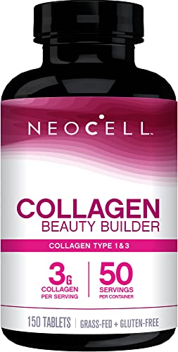 NeoCell Collagen Beauty Builder With Hyaluronic Acid and Biotin, Skin, Hair and Nails Supplement, Includes Antioxidants, Tablet, 150 Count, 1 Bottle