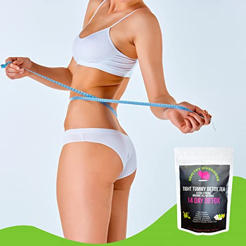Healthy Diversions Tight Tummy Detox Tea, Extra Strength Results Within a Week Reduce Bloating Herbal Tea Bags, Wellness & Energy Support 14 Tea Bags, 2.4oz