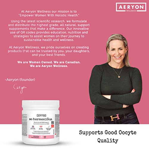 PCOS Supplement for Women by Aeryon Wellness | Canadian Made - 250g Powder | Fertility Supplements for Women with Myo-Inositol | Ovulation and Hormonal Support | Helps Normalize Ovarian Function