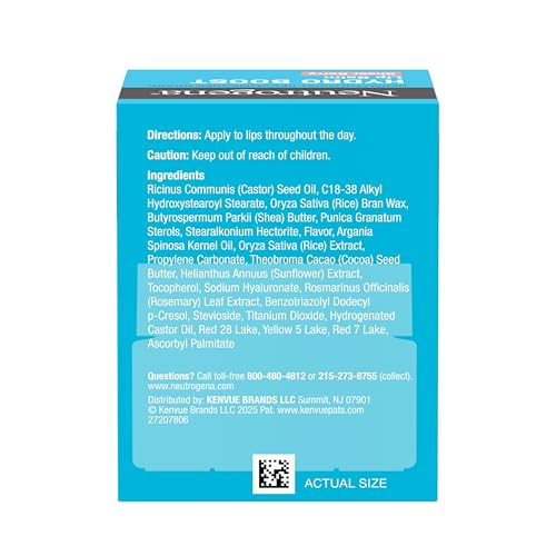Neutrogena Hydro Boost Hyaluronic Acid Lip Balm, Nourishing Vitamin E Leaves Lips Feeling Hydrated, Sheer Pink Tinted Color with a Sweet Berry Flavor, Sheer Berry, 0.5 oz