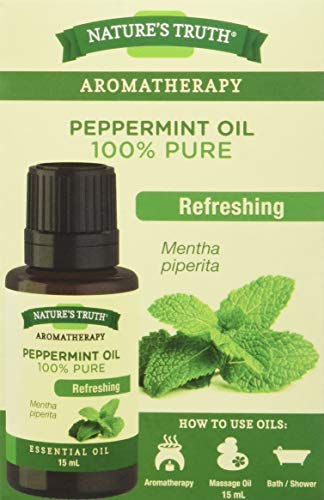 Nature's Truth Essential Oil - 100% Pure Peppermint Oil | Pure & Plant-Based | Massage Oil, Aromatherapy or For Bath/Shower |15 ml