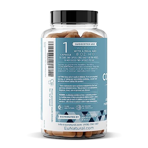 Pre-Order | Arrives in 5–10 Days – Conception Fertility Supplements for Women – Prenatal Vitamins – Promote Hormone Balance, Cycle Consistency, Aid Ovulation – Myo-Inositol, Folate, Folic Acid, Vitex, More – 60 Vegetarian Soft Capsules