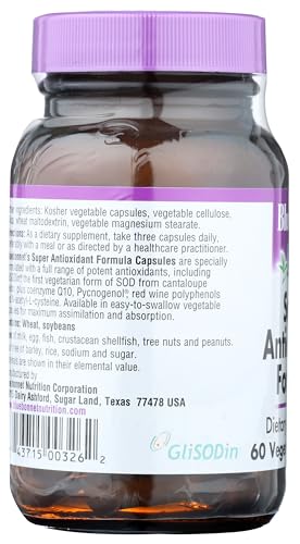 BlueBonnet Super Antioxidant Formula Vegetarian Capsules, 60 Count, White
