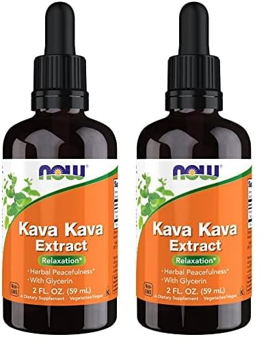 NOW Supplements, Kava Kava Liquid Extract with Glycerin, Dropper Included, Relaxation*, 2-Ounce (Pack of 2)