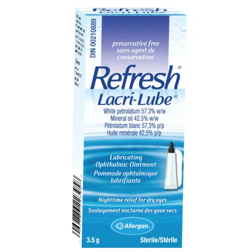 REFRESH LACRILUBE Lubricating Ophtalmic Ointment, Preservative-Free, Dry Eye Relief, 3.5g