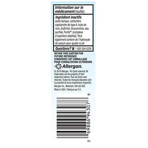 Refresh Optive Advanced Ophtalmic Solution, lubricant eye drops, enhanced formula, dry eye relief, 10ml