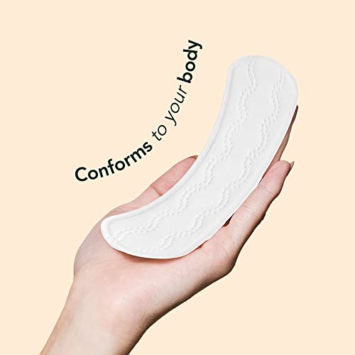 Rael Panty Liners for Women, Organic Cotton Cover - Regular Pantiliners, Light Absorbency, Unscented, Chlorine Free (Regular, 44 Count)