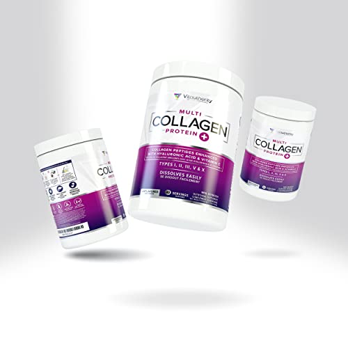 Multi Collagen Peptides Plus Hyaluronic Acid and Vitamin C, Hydrolyzed Collagen Protein, Types I, II, III, V and X Collagen, Unflavored