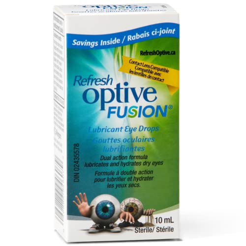 Refresh Optive Fusion Ophthalmic Solution, Dual-action Formula, Dry Eye Relief, Contact Lens Compatible, 10ml