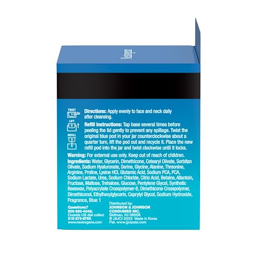 Neutrogena Hydro Boost Water Gel Face Moisturizer Refill Pod, Refill Pack of Hyaluronic Acid Moisturizer for a Refreshing Burst of Hydration & Dewy Skin, Signature Fragrance, 1.7 oz