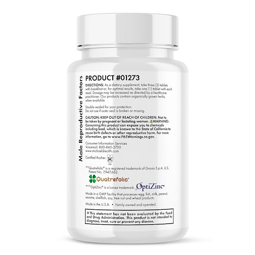 MICHAEL'S Health Naturopathic Programs Male & Female Reproductive Factors Couples' Pack - 60 Vegetarian Tablets Per Bottle - Nutrients for Conception Support - 20 Servings Per Bottle