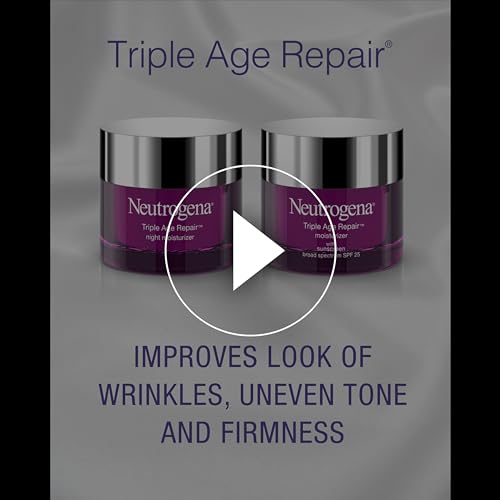 Neutrogena Triple Age Repair Face Moisturizer with SPF 25, 1.7 oz Jar, Anti-Aging Face Cream, SPF Moisturizer & Neck Cream, Anti Wrinkle Lotion for Dark Spots, Glycerin & Shea Butter