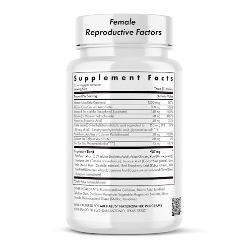 MICHAEL'S Health Naturopathic Programs Male & Female Reproductive Factors Couples' Pack - 60 Vegetarian Tablets Per Bottle - Nutrients for Conception Support - 20 Servings Per Bottle