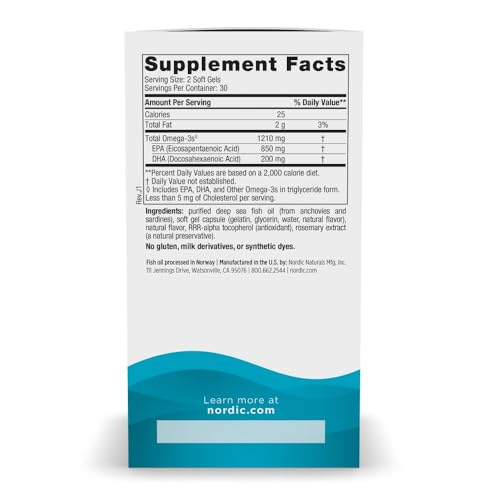 Pre-Order | Arrives in 5–10 Days – Nordic Naturals EPA, Lemon - 60 Soft Gels - 1210 mg Omega-3 - High-Intensity EPA Formula for Positive Mood, Heart Health & Healthy Immunity - 30 Servings