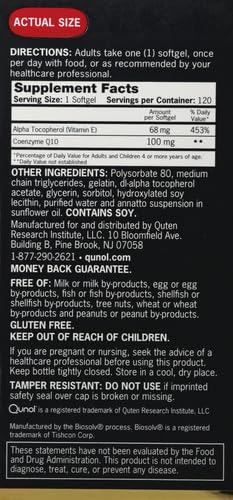 Qunol CoQ10 100mg Softgels, Ultra CoQ10 100mg, 3x Better Absorption, Antioxidant for Heart Health & Energy Production, Coenzyme Q10 Vitamins and Supplements, 4 Month Supply, 120 Count