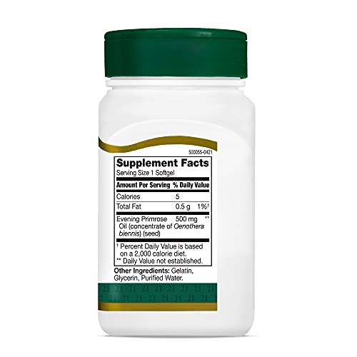 21st Century Evening Primrose Oil Softgels, 60 Count