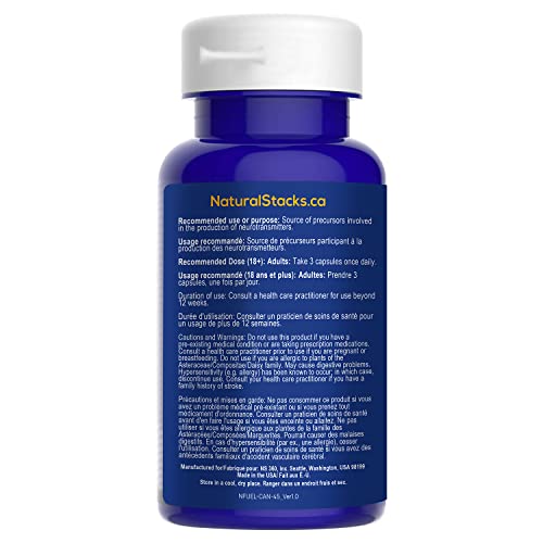 Natural Stacks NeuroFuel Brain Supplements w/L-Phenylalanine & Artichoke Extract - 15 Servings (45ct) - Multivitamins for Men & Womens Multivitamins