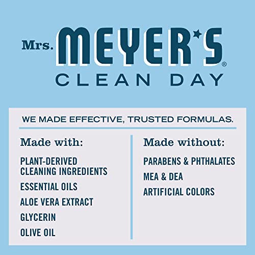 Mrs. Meyer's Clean Day Liquid Hand Soap, Cruelty Free and Biodegradable Hand Wash Made with Essential Oils, Rain Water Scent, 370 ml Soap Pump Bottle