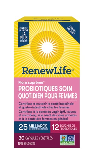 Pre-Order | Arrives in 5–10 Days – Renew Life Probiotics Ultimate Flora Women's Daily Care™ Probiotic, Helps maintain healthy vaginal pH, yeast, urinary tract and feminine health, 25 Billion Active Cultures, 30 Vegetarian capsules
