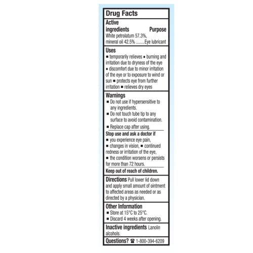 REFRESH LACRILUBE Lubricating Ophtalmic Ointment, Preservative-Free, Dry Eye Relief, 3.5g