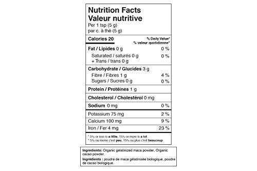 Organika Organic Maca and Cacao Powder- Gelatinized for Easy Absorption, Adaptogenic- 200g