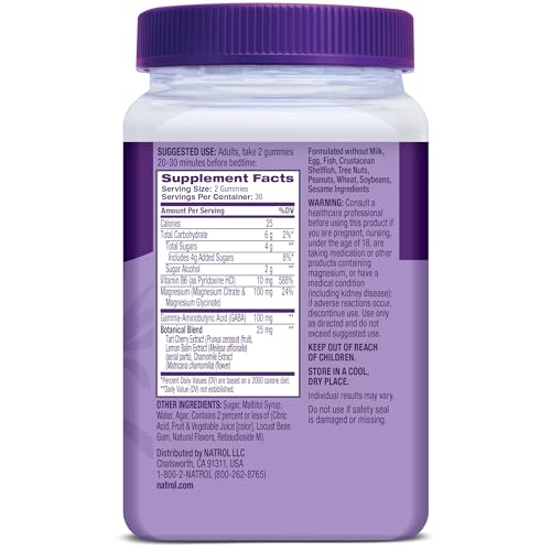 Natrol Sleep & Restore Magnesium Glycinate Gummies, Magnesium for Sleep Aids for Adults, Melatonin-Free, Cherry Flavored, 30 Day Supply
