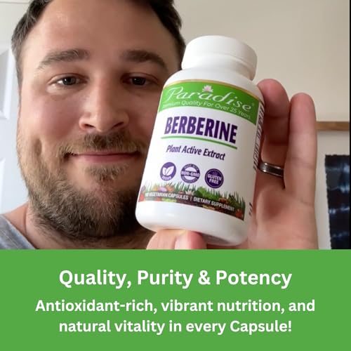 Paradise Herbs, Berberine Extract, 500 mg, Pure & Potent Berberine Supplement, Vegan, Non GMO, Gluten Free, 180