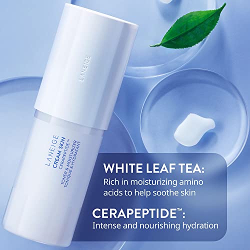 LANEIGE Mini Cream Skin Toner & Moisturizer: 2-in-1 Amino Acid Rich Liquid, Soothe, Hydrate, and Strengthen Skin's Moisture Barrier, 1.6 fl. oz.