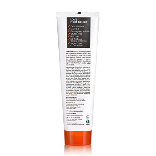 Himalaya Botanique Whitening Antiplaque Toothpaste with Charcoal + Black Seed Oil for Whiter Teeth, Mint Flavor, Fluoride Free, Vegan, Gluten Free & SLS Free, 113 g (4 oz)