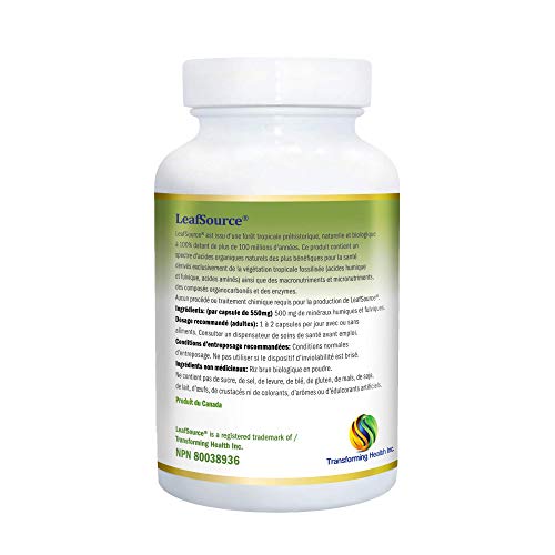 Humic and Fulvic Acid Supplement 60 vcap Leafsource | Trace Minerals Organically Bounded | Perfect Humic to Fulvic Ratio | Supports Energy, Gut Health, Joint Health, Immune | Cold Water Extracted North American Harvested