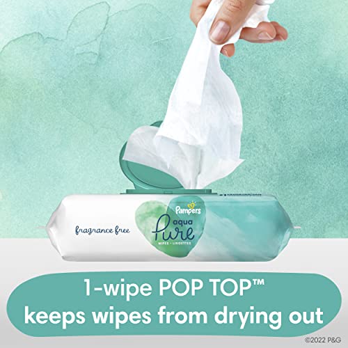 Pampers Aqua Pure Sensitive Baby Wipes 6X Pop-Top 336 Count