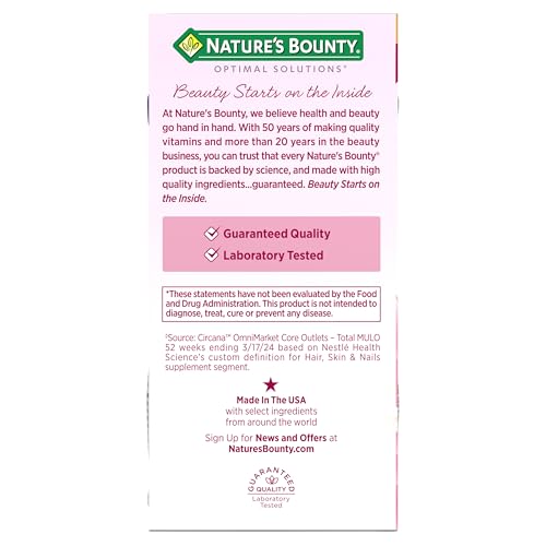 Nature's Bounty Optimal Solutions Ultra Collagen Booster for Healthy-Aging, Collagen Supplement, Resveratrol, Hyaluronic Acid – Collagen Capsules for Women, 48 Capsules