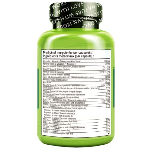 NATURELO One Daily Multivitamin for Men 50+ - with Vitamins & Minerals + Organic Whole Foods - Supplement to Boost Energy, General Health - Non-GMO - 60 Capsules | 2 Month Supply