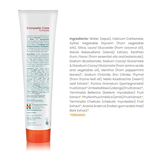 Himalaya Complete Care Toothpaste - Simply Cinnamon 5.29 oz/150 gm (1 Pack) Natural, Fluoride-Free & SLS Free