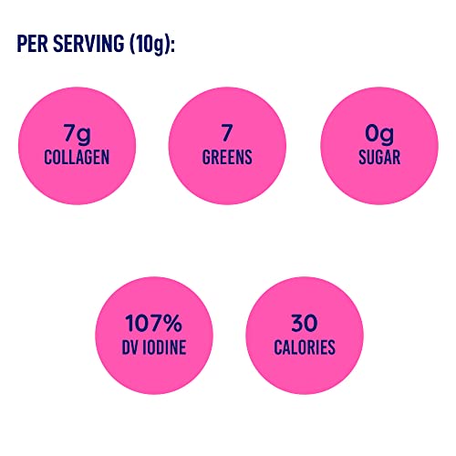LEANFIT COLLAGEN & GREENS, Tropical Mango - 7g Grass-Fed Bovine Collagen (Type I, III) + 2 Seaweeds + 5 Leafy Greens Per Serving - 25 Servings, 257g Tub