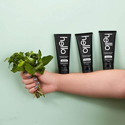 Hello Activated Charcoal Epic Teeth Whitening Fluoride Free Toothpaste, Fresh Mint and Coconut Oil, Vegan, SLS Free, Gluten Free and Peroxide Free, 82 mL