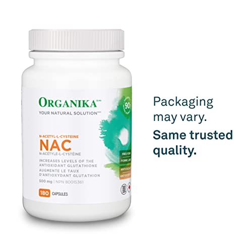 Organika NAC (N-Acetyl-L-Cysteine) 500mg- Supports Antioxidant Glutathione Levels, Immune System Support, Liver and Detox Support- 180caps