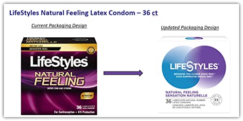 LifeStyles Natural Feeling Condoms, 36 Count, Packaging may vary