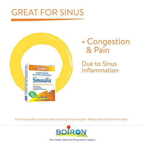Pre-Order | Arrives in 5–10 Days – Boiron Sinusalia, 60 Tablets, Homeopathic Medicine for Nasal Congestion and Pain Related to Sinus Inflammation Like Stuffy Nose and Sinus Pressure, Non-Drowsy, For Ages 4 to Adult