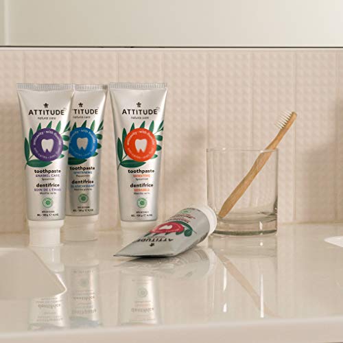 ATTITUDE Natural Toothpaste with Fluoride, Complete Care, Vegan and Cruelty-Free, Spearmint, 120 grams