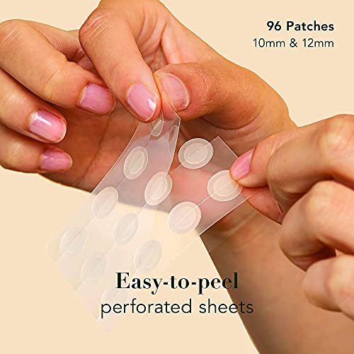 Rael Miracle Invisible Spot Cover - Absorbing Cover, Skin Care, Facial Stickers, 2 Sizes (96 Count)