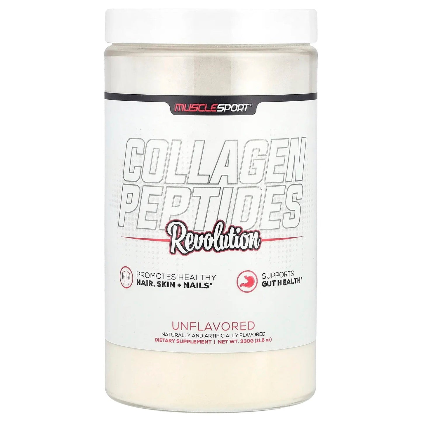 MuscleSport
Collagen Peptides Revolution, Unflavored, 11.6 oz (330 g)