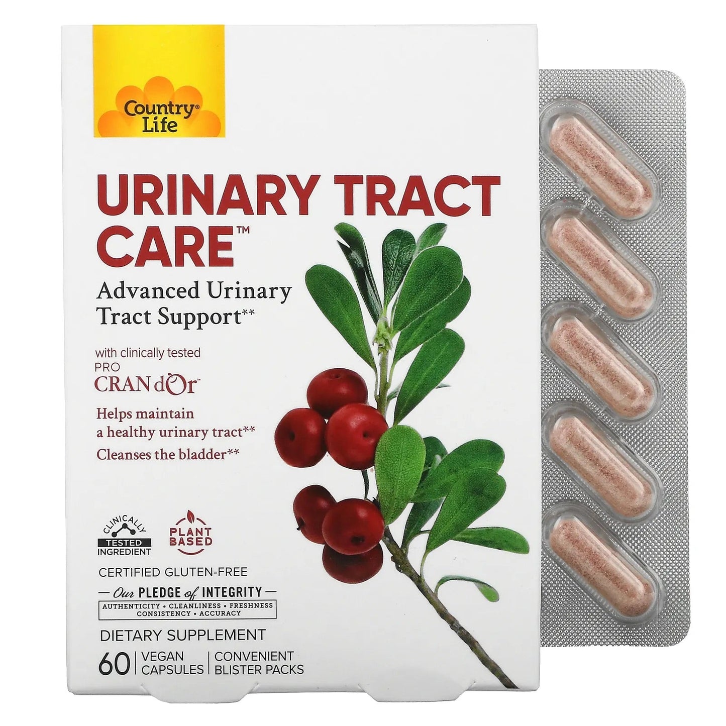 Pre-Order | Arrives in 5–10 Days – Country Life
Urinary Tract Care, 60 Vegan Capsules