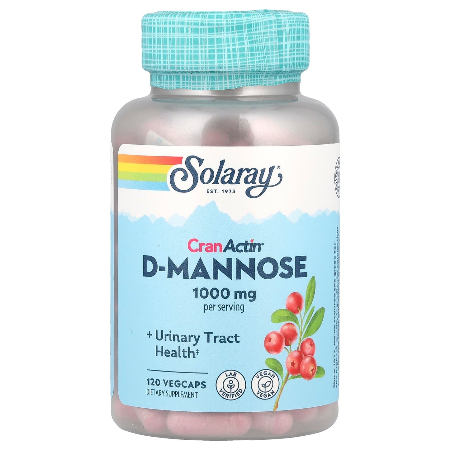 Pre-Order | Arrives in 5–10 Days – Solaray
CranActin® D-Mannose, 1,000 mg, 120 VegCaps (500 mg per VegCap)