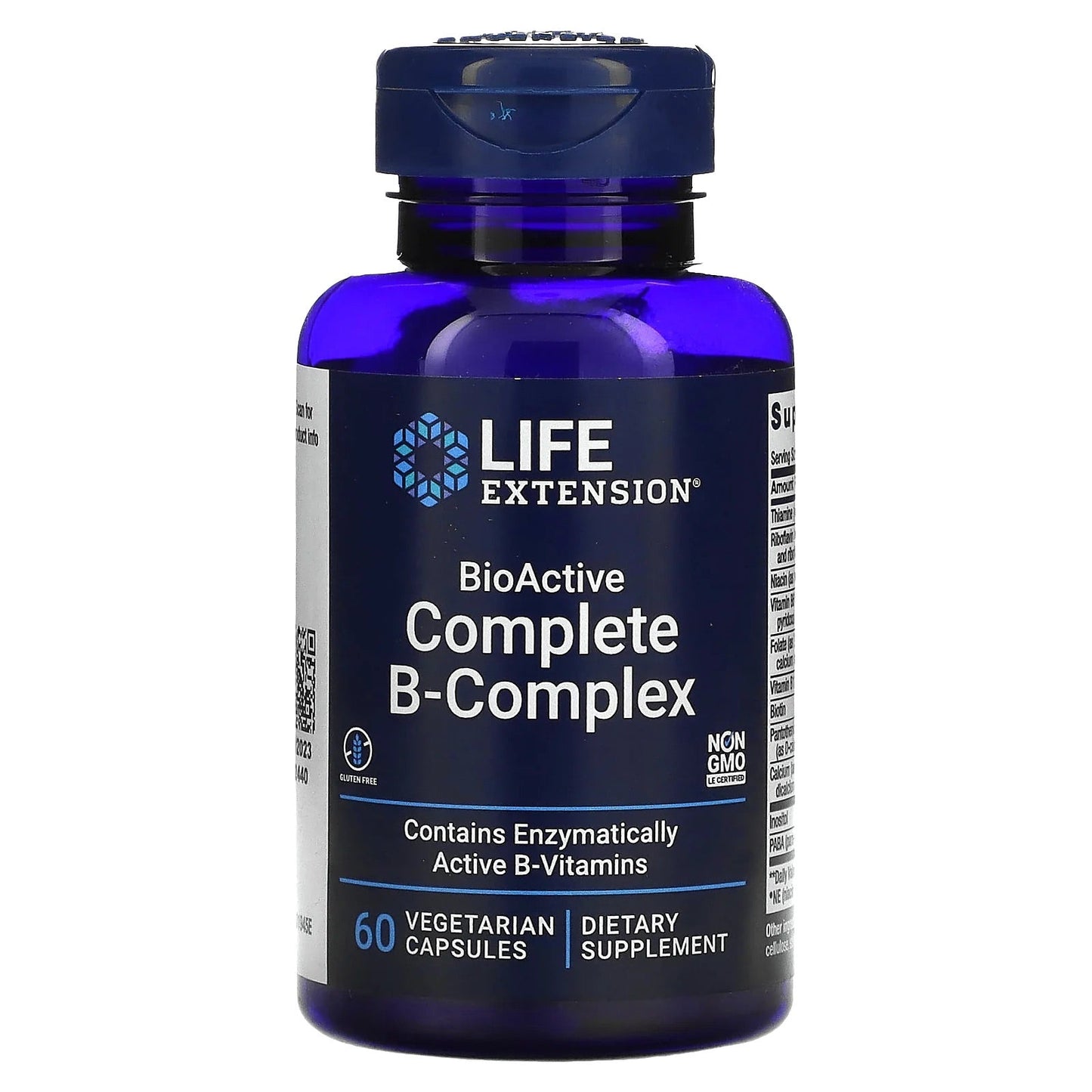 Life Extension
BioActive Complete B-Complex, 60 Vegetarian Capsules