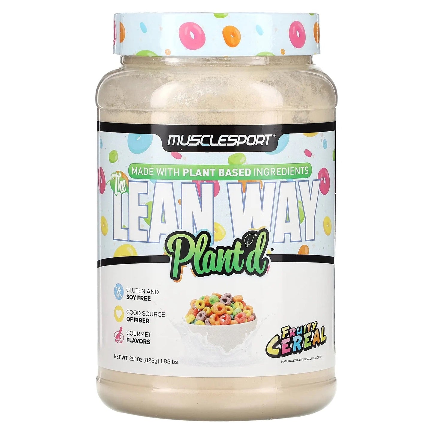 MuscleSport
The Lean Way, Plant'd, Fruity Cereal, 29.10 oz (825 g)