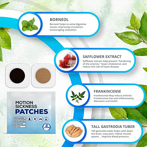 Motion Sickness Patches, Effective for Motion Sickness, Sea Sickness and Morning Sickness Relief, Better Than Motion Sickness Bands and Motion Sickness Glasses, Cruise Essentials.